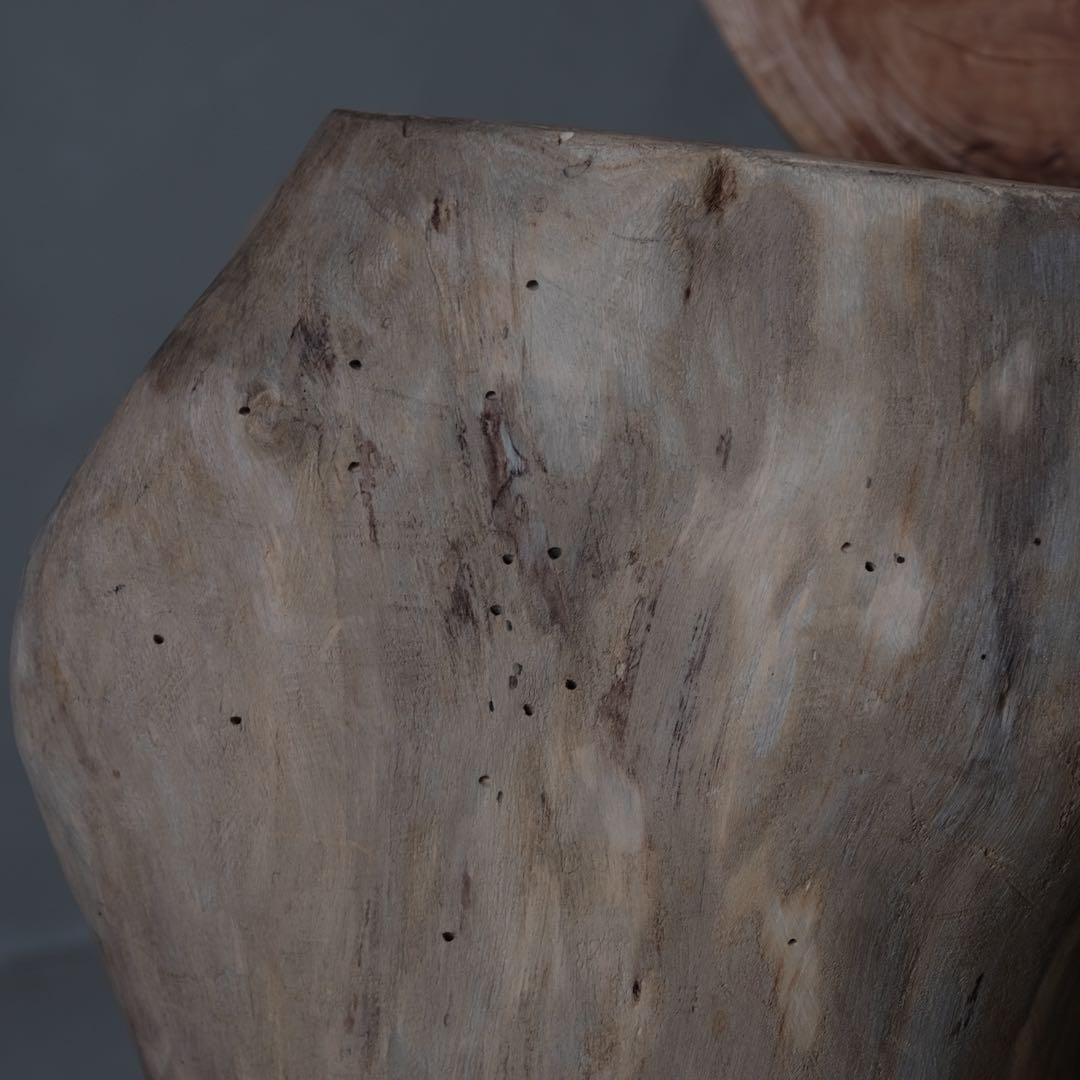 欅材 丸太スツール　椅子 チェア 古材 枯木 プリミティブ アンティーク 骨董