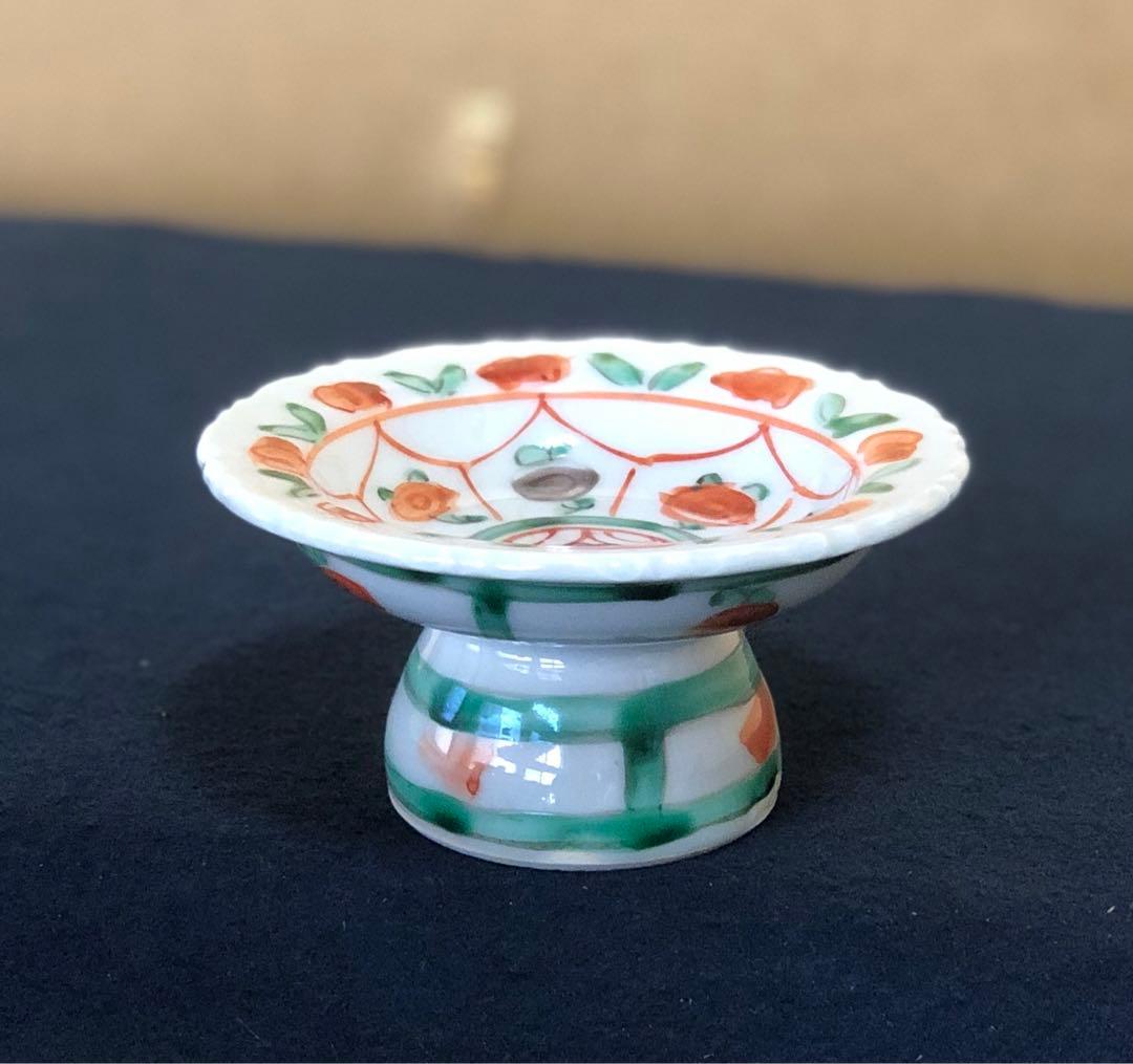 割引❗️《レ》九谷焼 須田 菁華 安南 色絵 台皿5客　1f