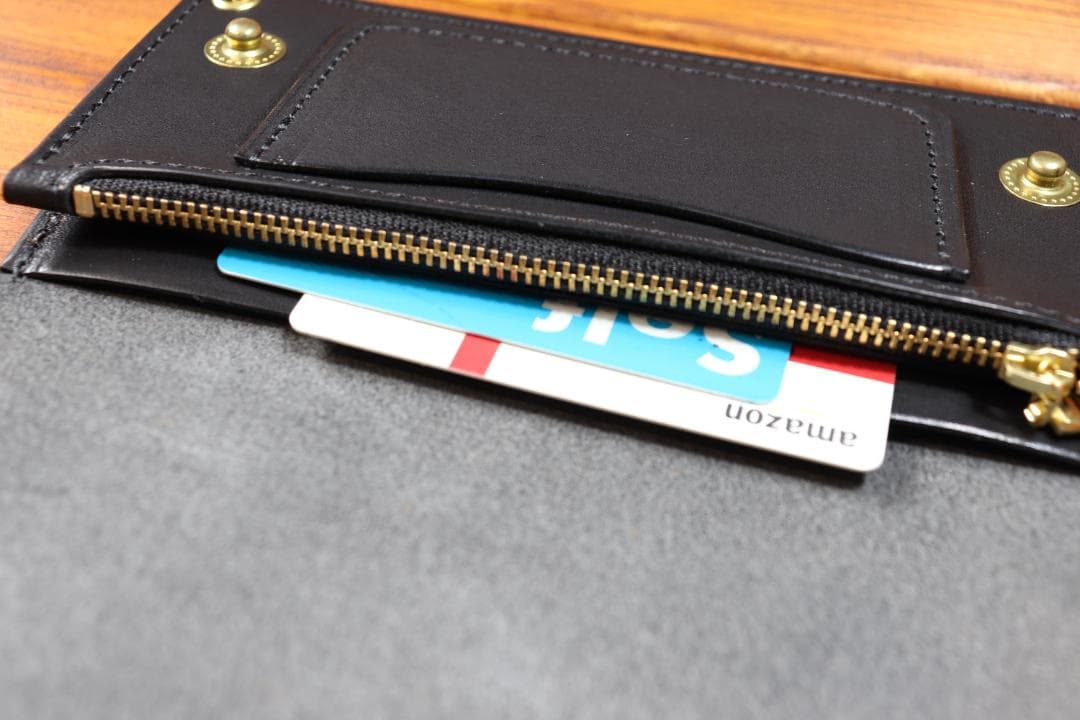 ロングトラッカーウォレット　真鍮　栃木レザー