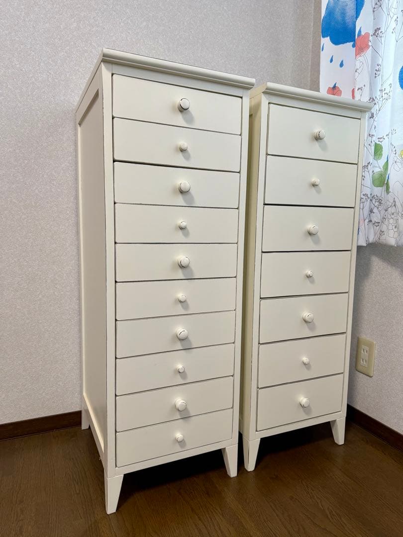 ふとぶん様専用】ホワイト チェスト 浅型 写真左