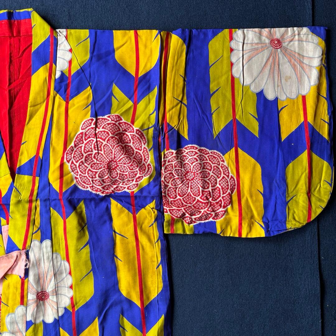 2606 アンティーク子ども着物錦紗襦袢9枚おまとめ売り材料正絹 56