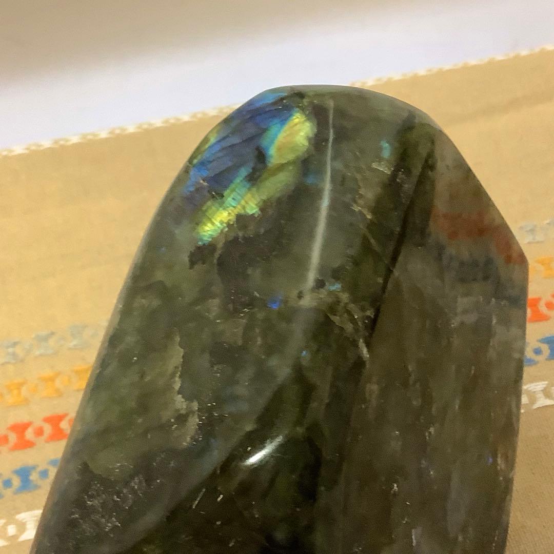 前世の記憶、魂の学び】特大サイズ！天然石 ラブラドライト 原石置き物