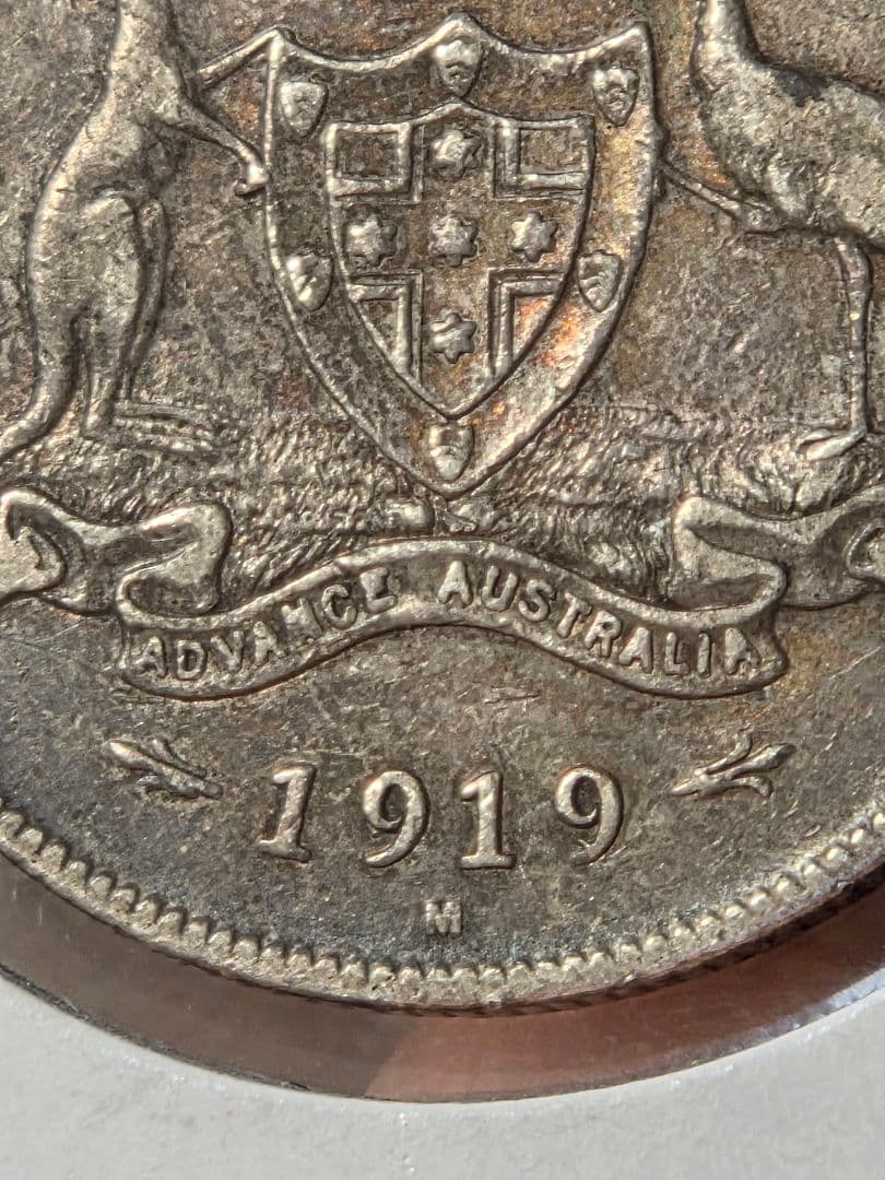 稀少年号)オーストラリア連邦 ジョージ5世 1フローリン銀貨 1919 M