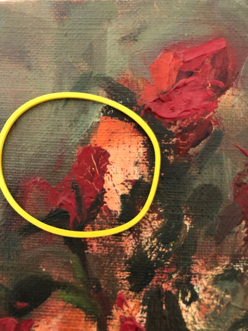 油絵（赤い花）