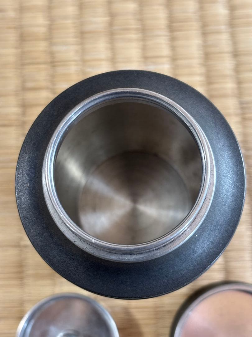 煎茶道具 錫製 林亭瑞製 茶入 茶心壺 細かい装飾 286g 幅7×高10