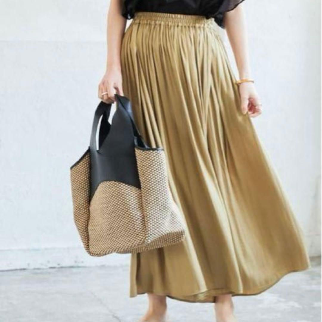 値下げ新品アーバンリサーチ割繊ラップギャザースカーチョ ベージュ URBAN RESEARCH（アーバンリサーチ）の「割繊ラップギャザースカーチョ