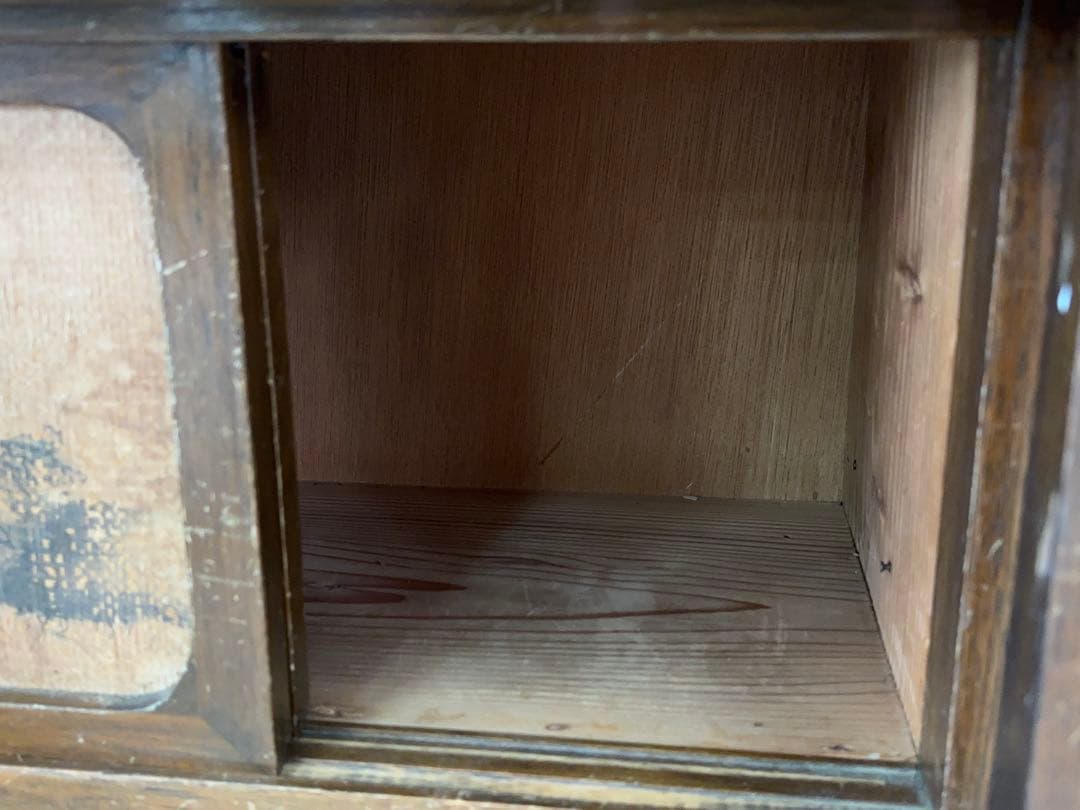 茶箪笥 飾り棚 和家具 昭和レトロ 時代物 食器棚 -496-