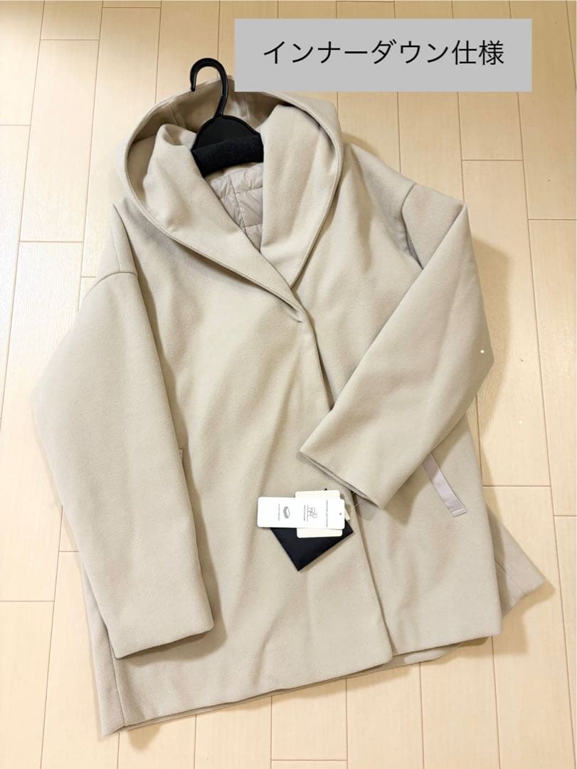インナーダウン付きウールライクフードコート ウールライクストレッチフードコート[品番：IKAW0021424]｜ikka