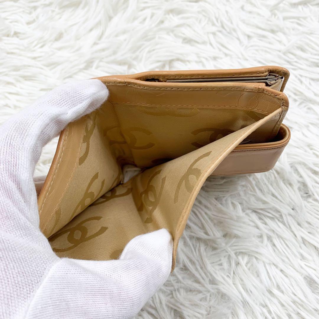 【✨極美品 ✨】 シャネル 二つ折り財布 カンボンライン マトラッセ ベージュ