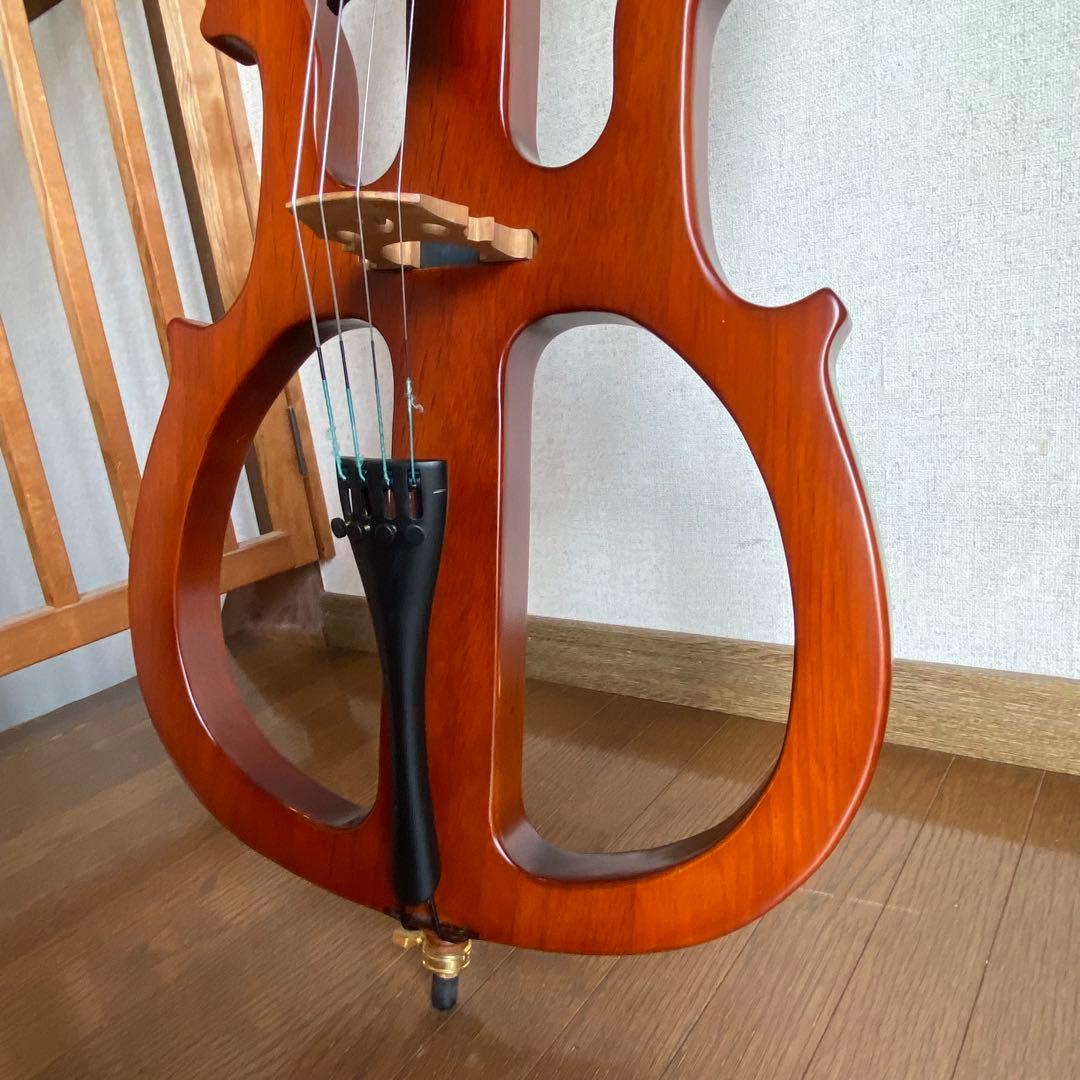 【弓・収納袋付き】エレクトリックチェロ サイレントチェロ 木製 匿名配送