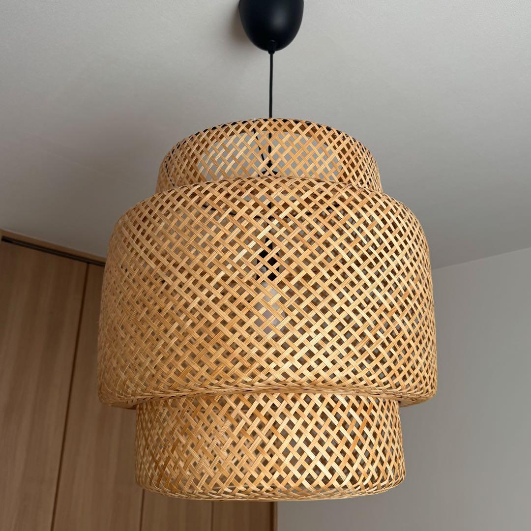 IKEA SINNERLIG スィネリグ ペンダントランプ， 竹， 50 cm