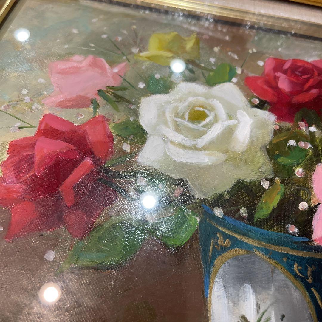 sakura☆様 専用です。 日野 皖 『薔薇』 油絵・油彩画 F6(6号)
