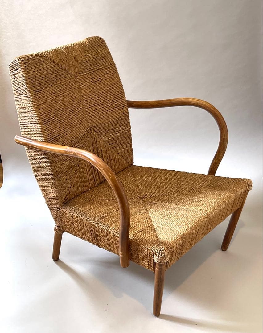 コンランショップスツール付きラタン幾何学模様チェア