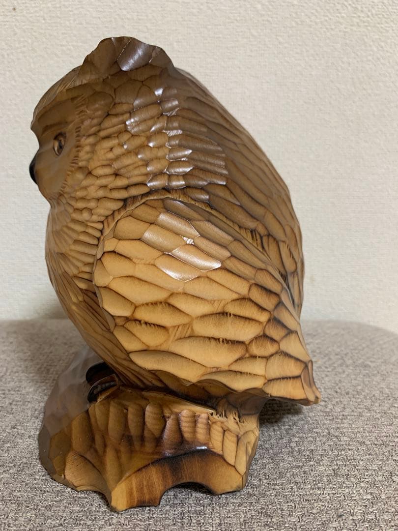 木製フクロウ置物 約20cm - メルカリ