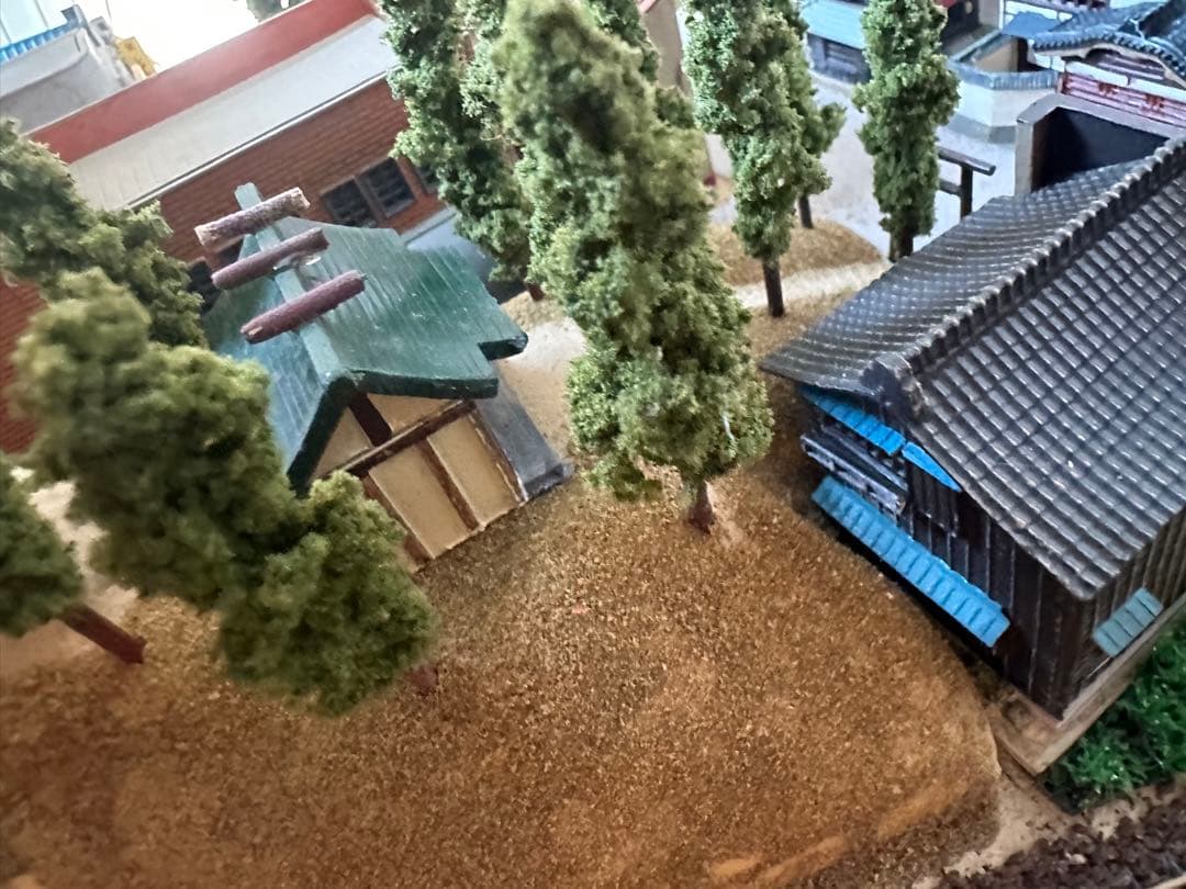 ジオラマ完成版精密鉄道風景模型 駅前横丁Nゲージ 現状品 鉄道模型完成品駅電車