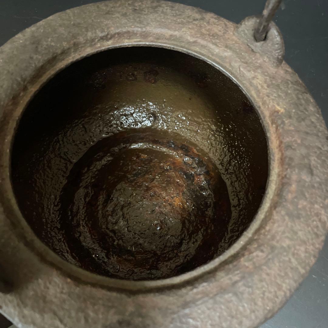 時代物 鉄瓶 大国 安之助 龍文堂銅蓋