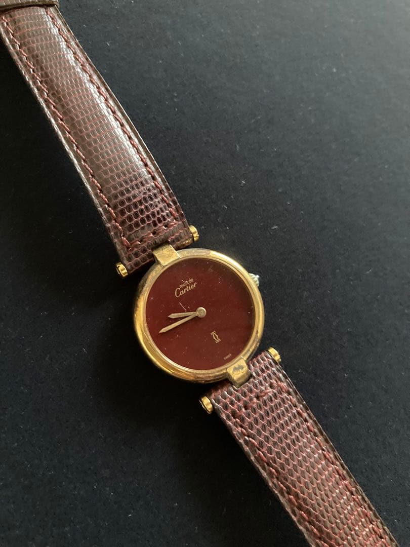 【CARTIER】カルティエ　ヴェルメイユ 925レディース ボルドー　腕時計 CARTIER】カルティエ ヴェルメイユ 925レディース ボルドー 腕時計