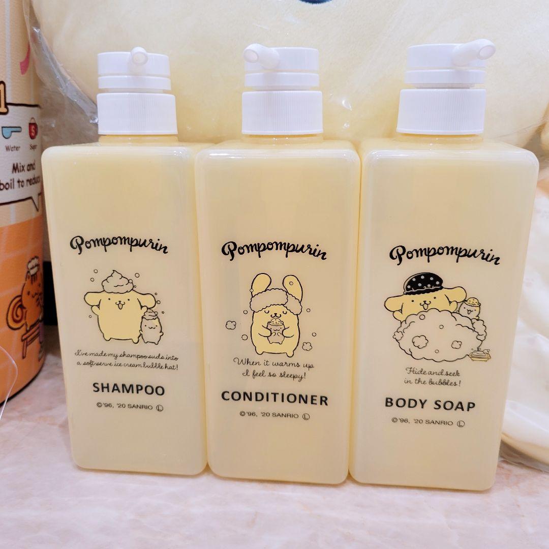 サンリオ ポムポムプリン シャンプーボトル ぬいぐるみ ポーチ ゴミ箱