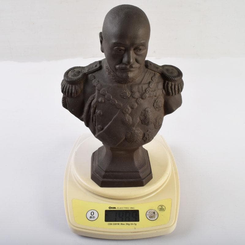 彫刻家 山本瑞雲作 玉定鋳 ブロンズ 東郷元帥像 高さ約23.5cm V8960