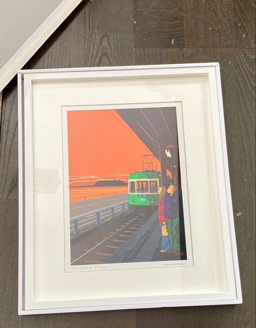 ジュジュタケシ　Juju Takeshi 額装　イラスト「enoshima」