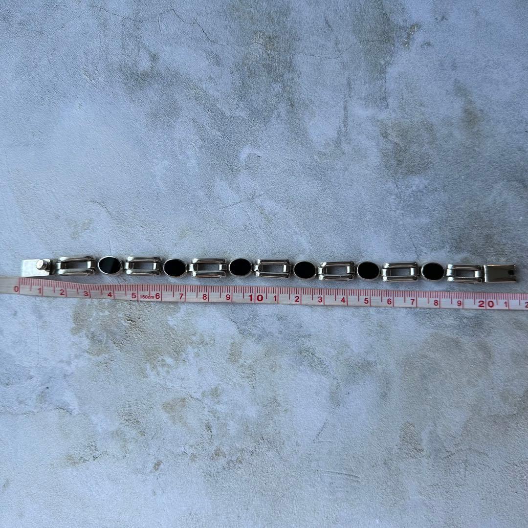 ヴィンテージ オニキスリンクブレスレット シルバー925 メキシコ製
