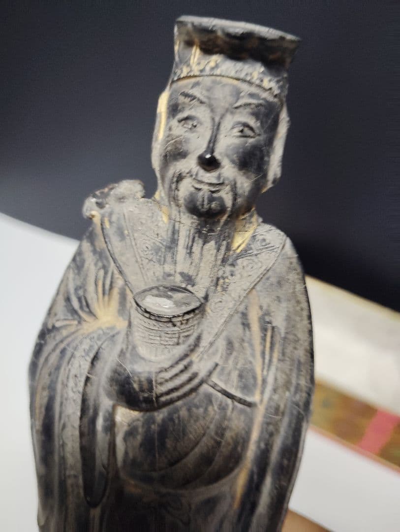 中国美術 菩薩墨 書道 骨董品 彫刻 オブジェ 仏像 中国墨