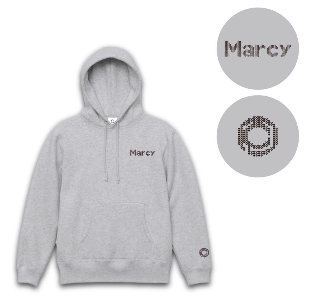 マルシィ ニット風ロゴプリントパーカー アッシュ - メルカリ