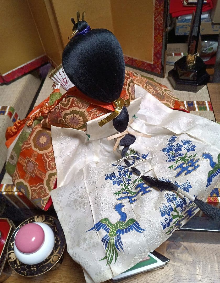 雛人形　親王飾り　内裏雛　秀玉作「7番」　装飾フルセット　骨董的価値お雛様