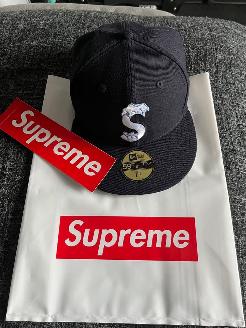 Supreme ネイビー キャップ59FIFTY 7 1/4