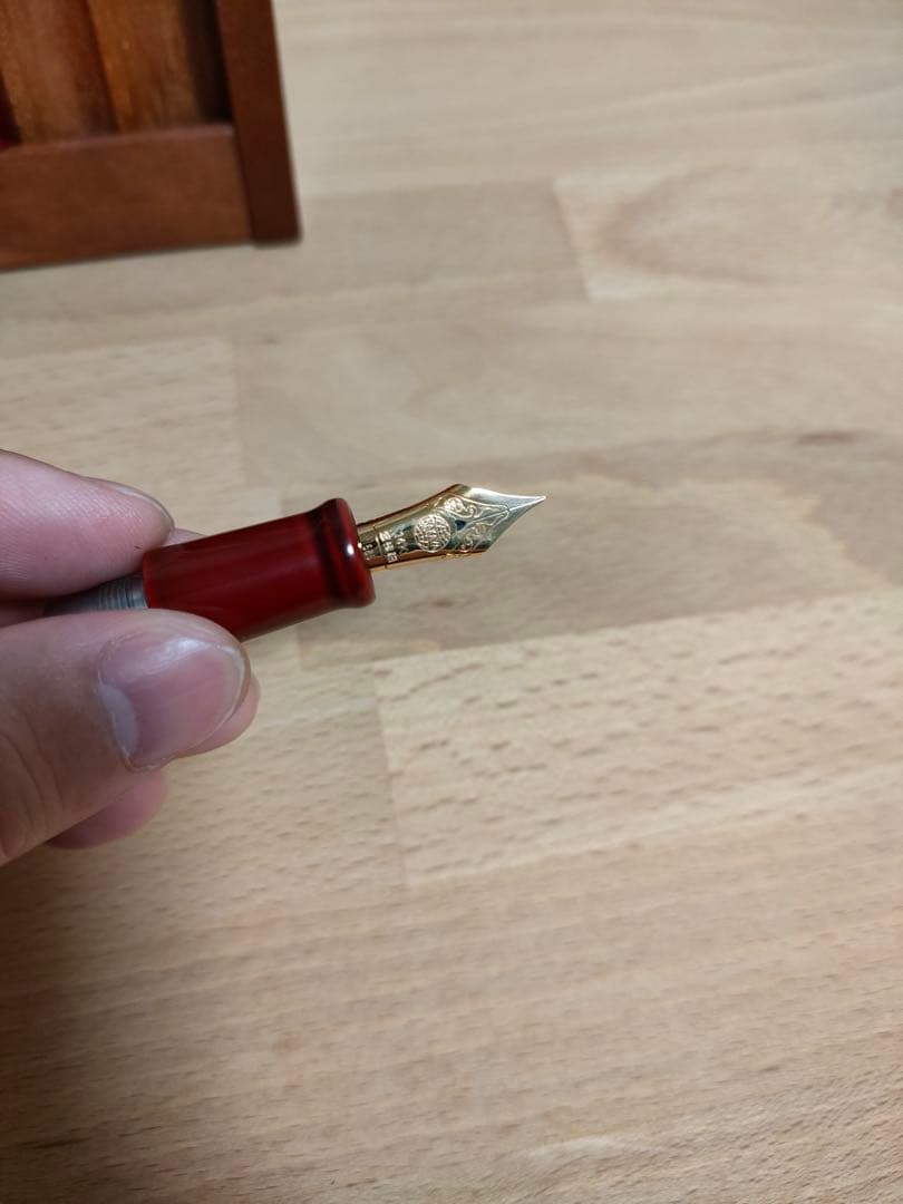 ★12月2日まで★中屋万年筆 赤溜 17mm