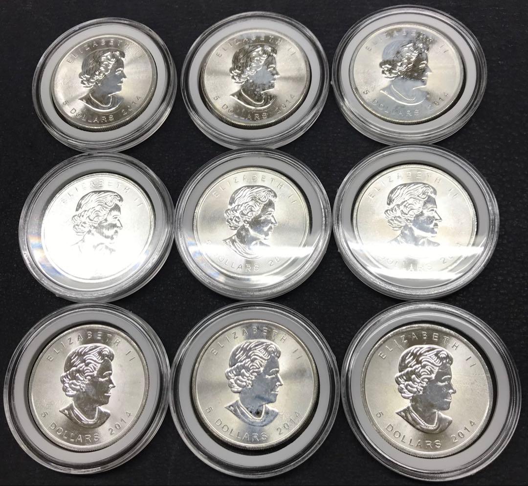 J007　カナダ　メイプルリーフ銀貨　９枚 J007 カナダ メイプルリーフ銀貨 9枚 J007 カナダ メイプルリーフ銀貨