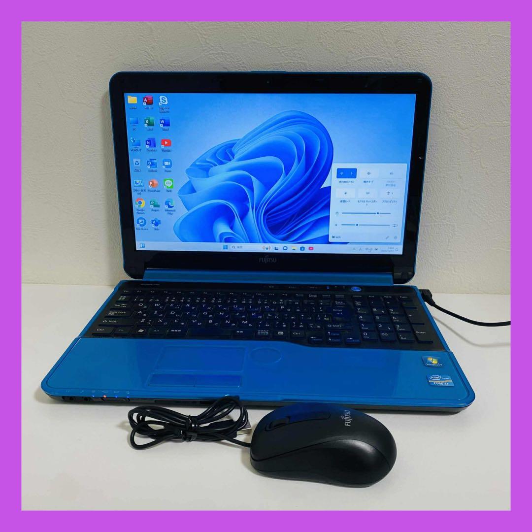 Y976 富士通ノートパソコンWEBカメラi7高速SSDサクサクWindow11