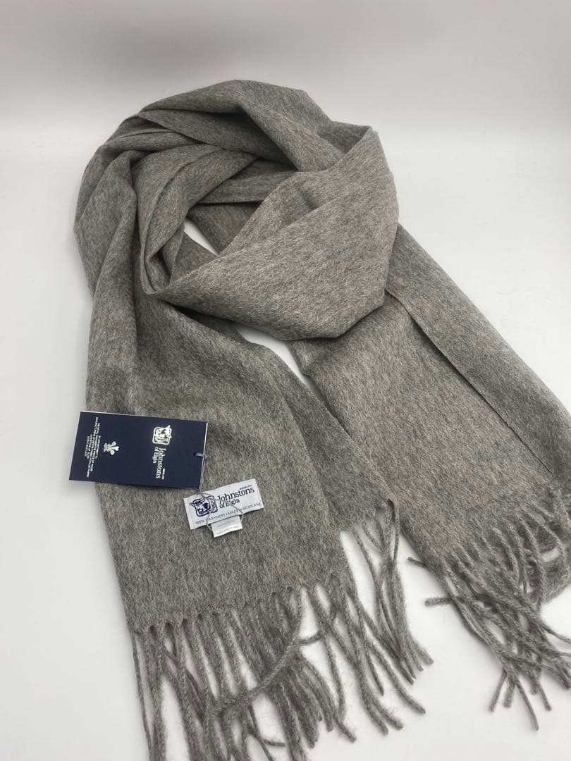 ジョンストンズ JOHNSTONS マフラー 中判ストール スカーフ グレー