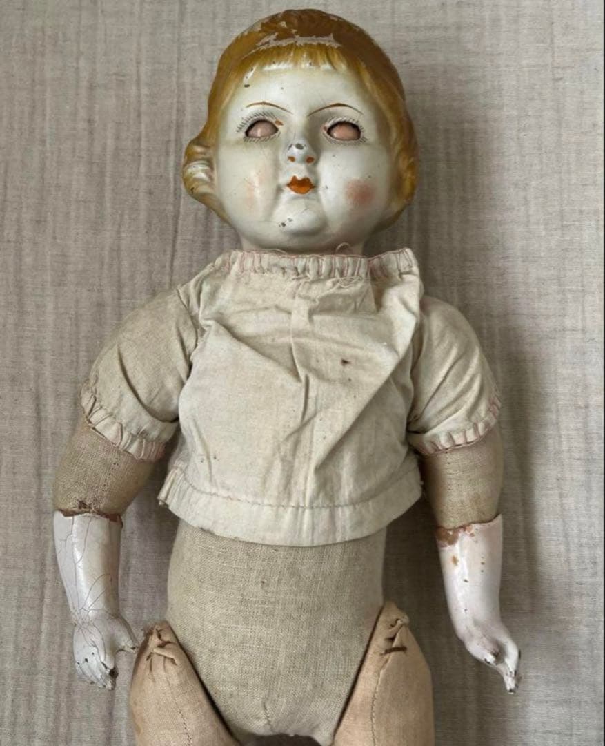 アンティーク コンポジション ドール レトロ 古びた人形 ビスクドール 襤褸