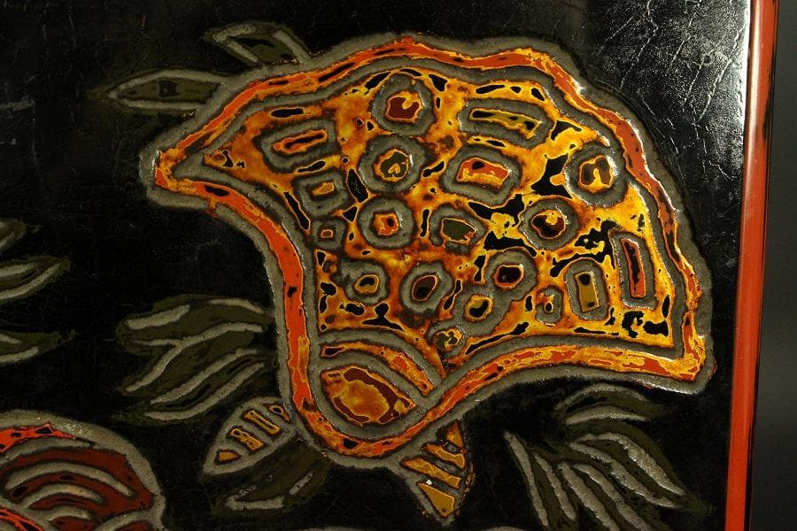 茶道具 漆刻 菓子器 蓋物(ZE570)