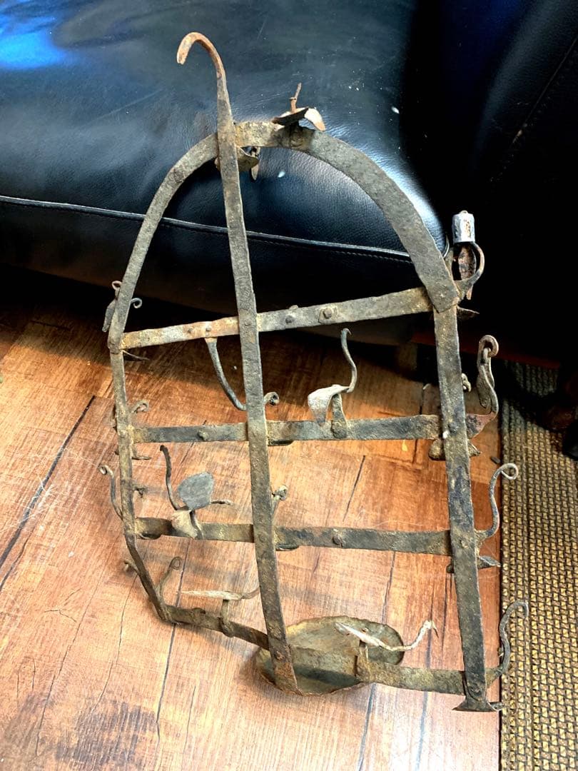 レア　アンティーク　壁掛けオイルランプ