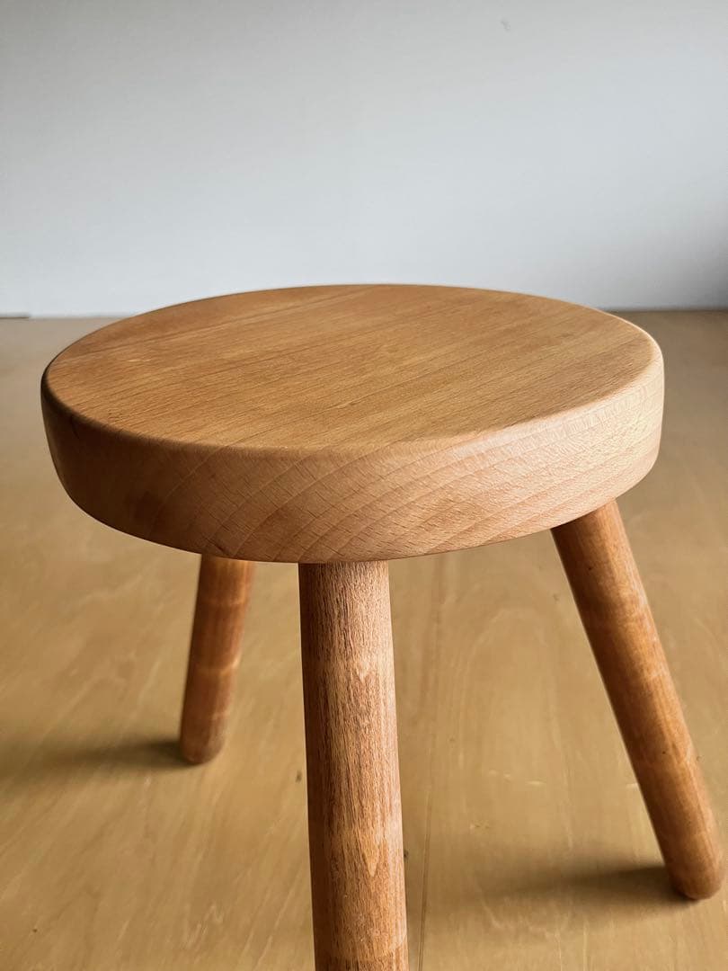 ヴィンテージスツール 3本脚 ブルータリズム フランス製 無垢材