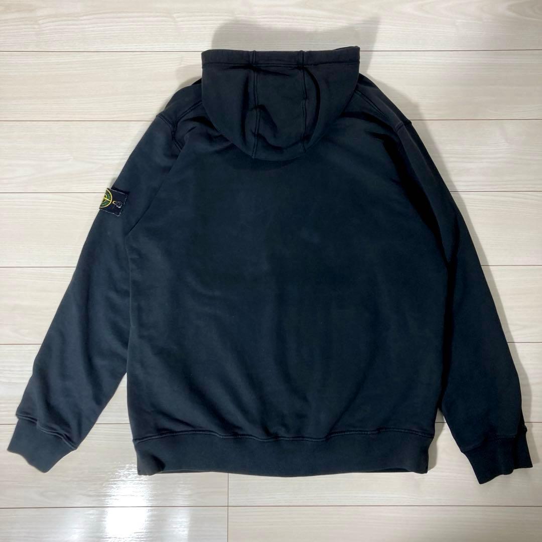 【QR確認済】レア3L ストーンアイランド ワッペンロゴ パーカー黒 入手困難