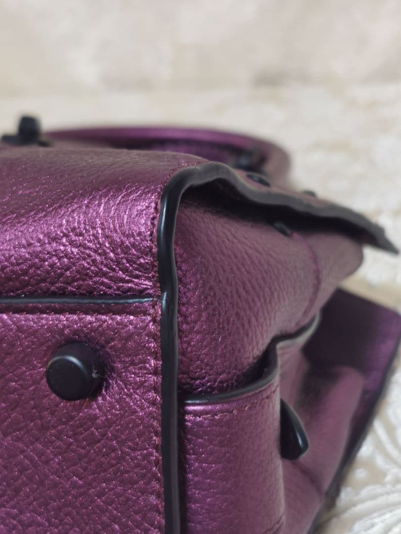 希少　コーチ　COACH　メタリック　パール　2WAY　ショルダー　ハンドバッグ