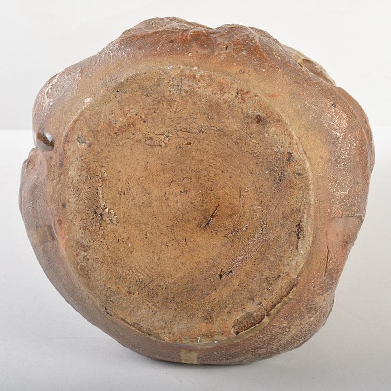 伊賀焼 古伊賀 江戸末期 変形花入 加藤卓男識箱 M R6357B