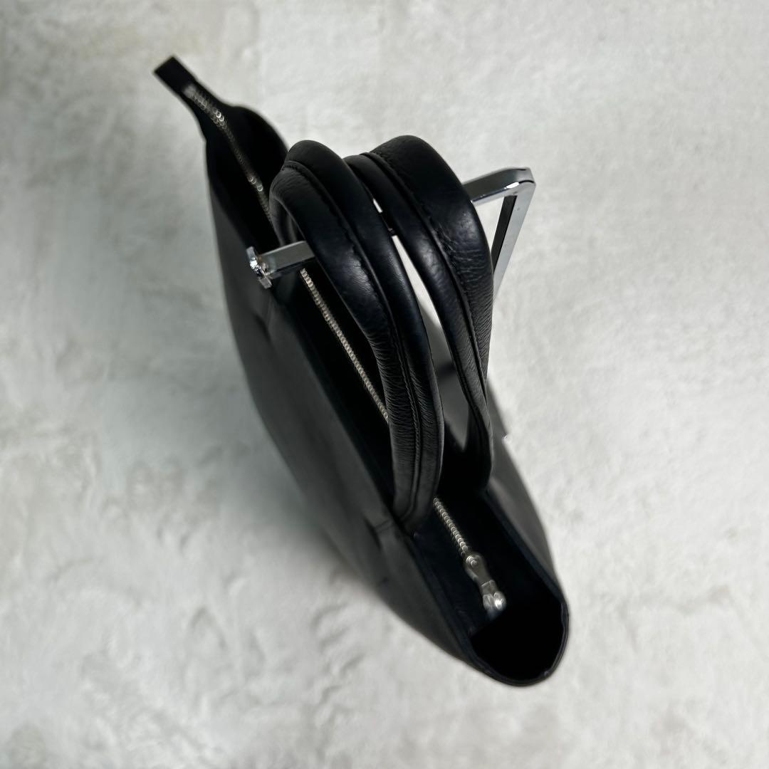 美品✨　SHIPS 牛革　シボ革　トートバッグ A4収納可 黒