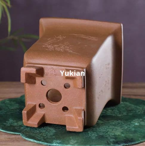 平口高方鉢 中国宜興 紫砂の鉢 盆栽鉢 植木鉢 小品盆栽鉢 大品盆栽鉢