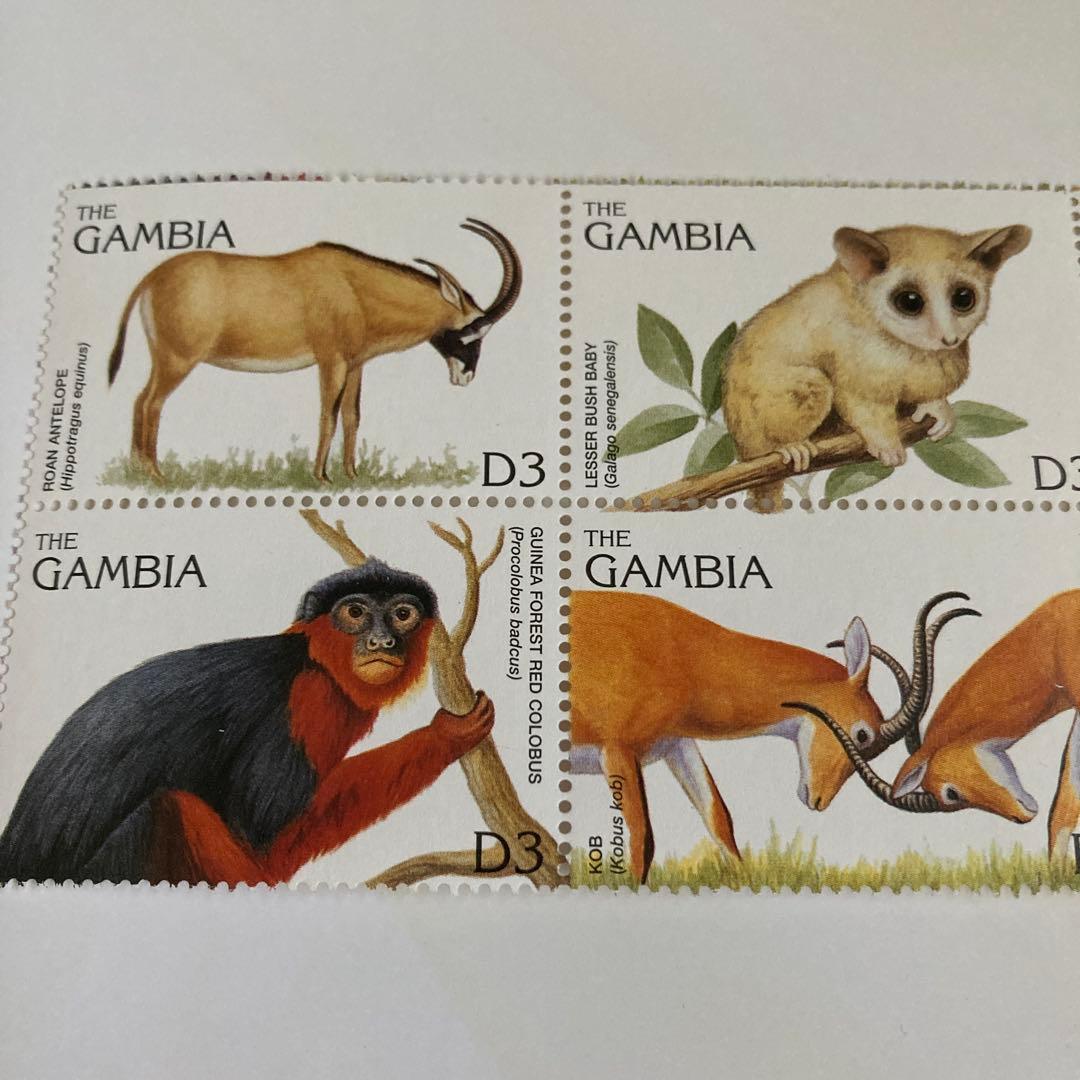 ガンビア 野生動物の切手6種連刷 未使用 1996 - メルカリ