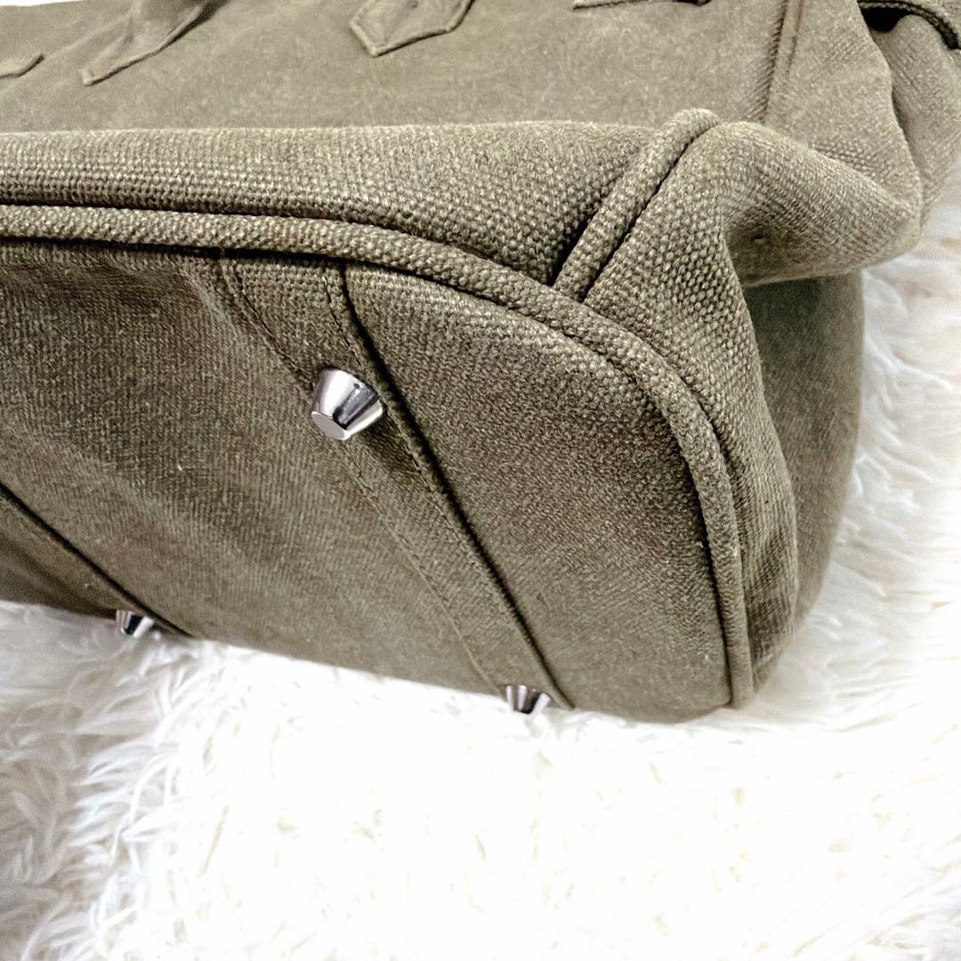 美品⭐︎ヴィンテージ加工 birkin型 オリーブ カーキ キャンパス ミリタリー