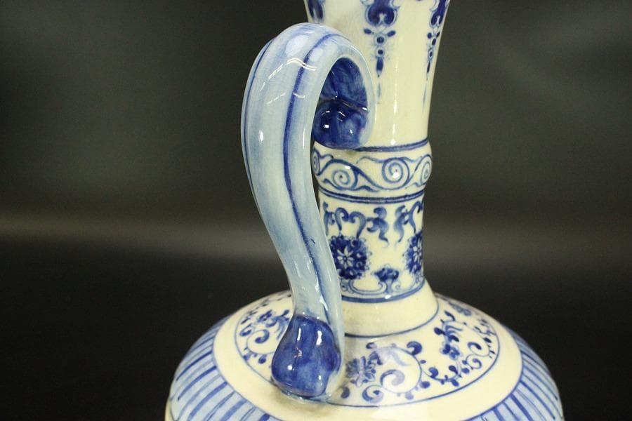 中国美術 青花 纏枝花紋 水注 瓶 中華民国(A884)