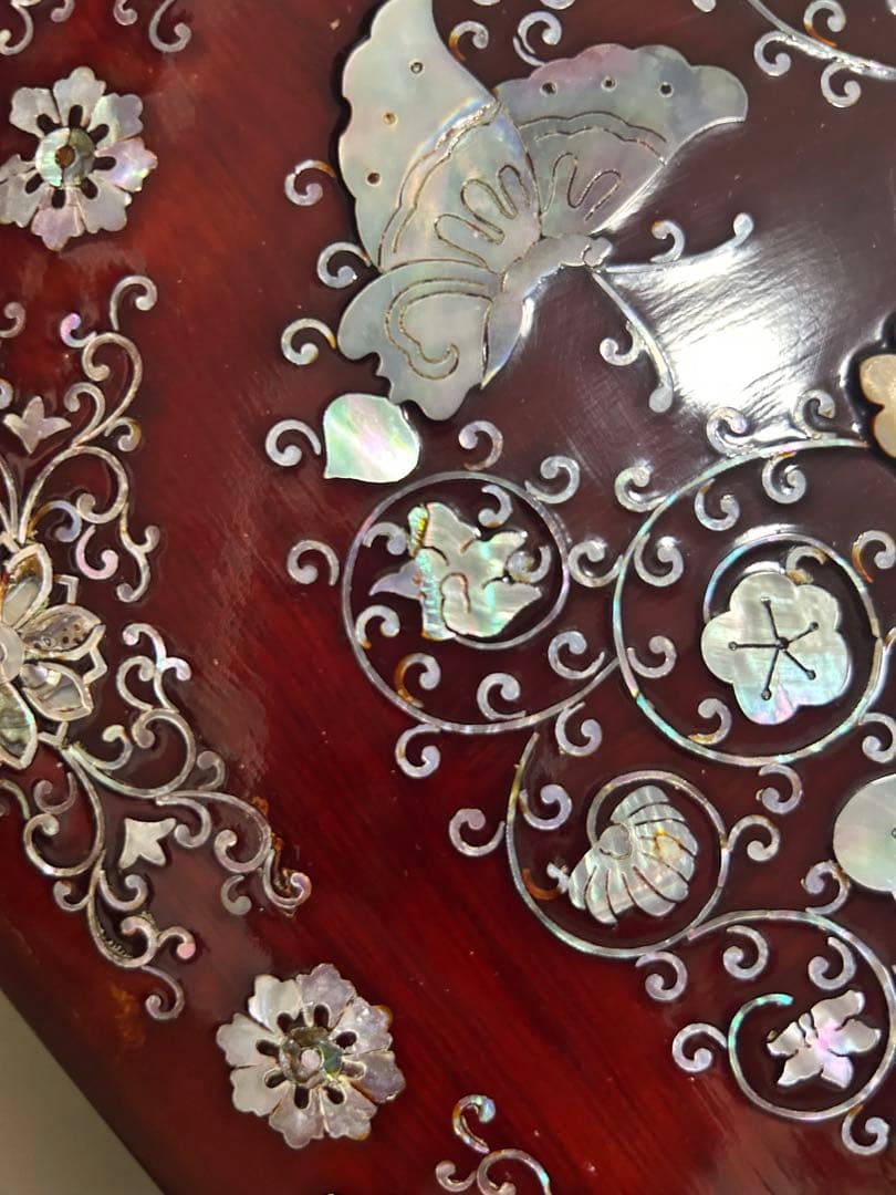 【父の骨董コレクション】韓国螺鈿 伝統工芸 漆器 九節板 クジョルパン 食器