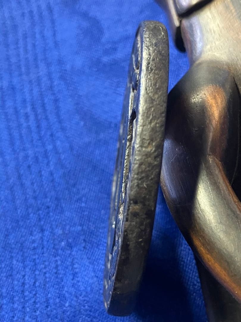 鍔　日本刀　武士　海　松　光来作　鉄鍔