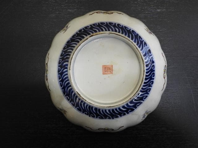 伊万里　色絵　輪花鉢　MA278