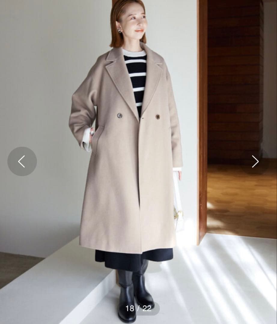 SLOBE IENA / ECO WOOL ダブルブレストコート36 ECO WOOL ダブルブレストコート | スローブ イエナ(SLOBE IENA