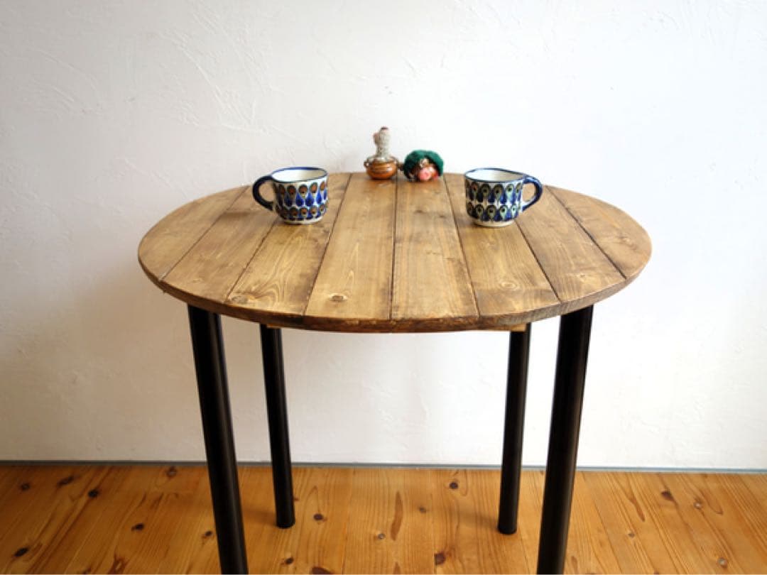 9/29まで！無垢材のラウンドテーブル【ハンドメイド家具】 カウンター